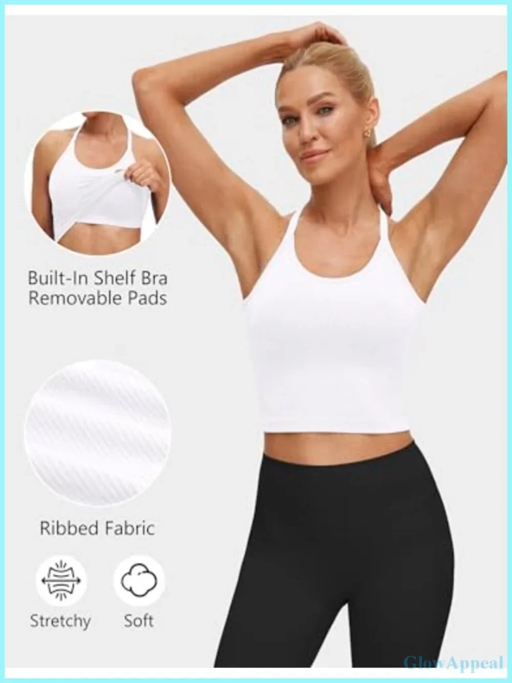 Seamless Y Back Workout Tank Top - Spaghetti Straps Racerback Longline Sports